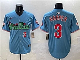 Men's Philadelphia Phillies #3 Bryce Harper Light Blue Phanatic Limited Stitched Jersey,baseball caps,new era cap wholesale,wholesale hats